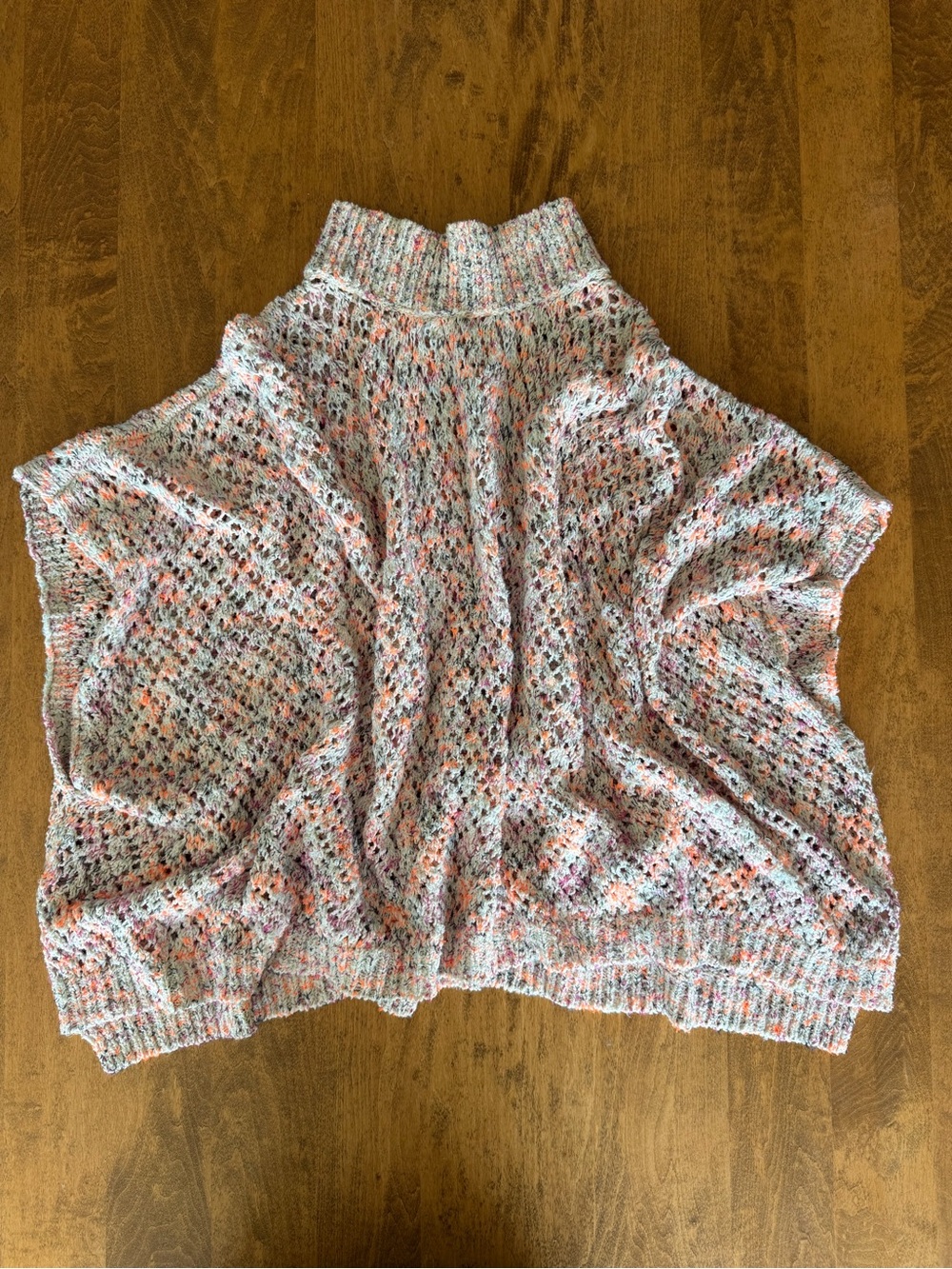 Anthropologie Akemi + Kin Multicolor Knit Turtleneck Poncho Sweater — One Size